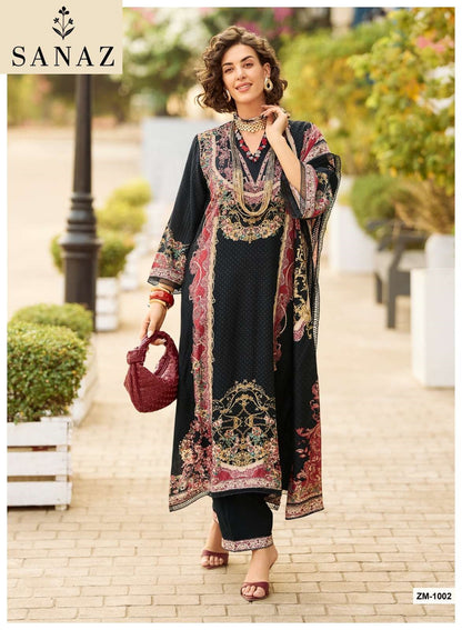 Zarmina Sanaz Viscose Muslin Pakistani Salwar Suits Wholesale Price