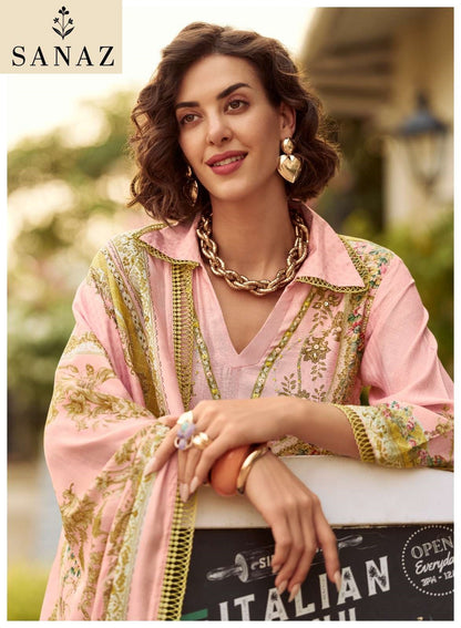 Zarmina Sanaz Viscose Muslin Pakistani Salwar Suits Wholesale Price