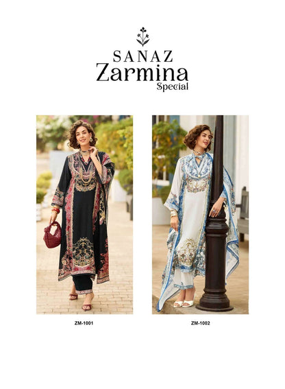 Zarmina Special Sanaz Viscose Muslin Pant Style Suits Manufacturer India