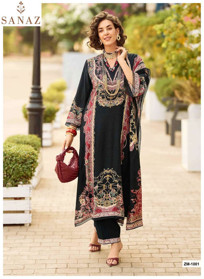 Zarmina Special Sanaz Viscose Muslin Pant Style Suits Manufacturer India
