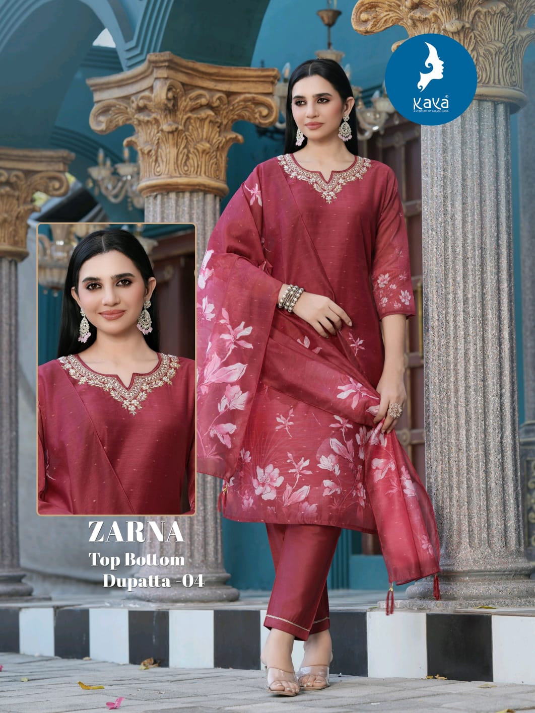 Zarna Kaya Trends Chanderi Readymade Pant Style Suits Manufacturer