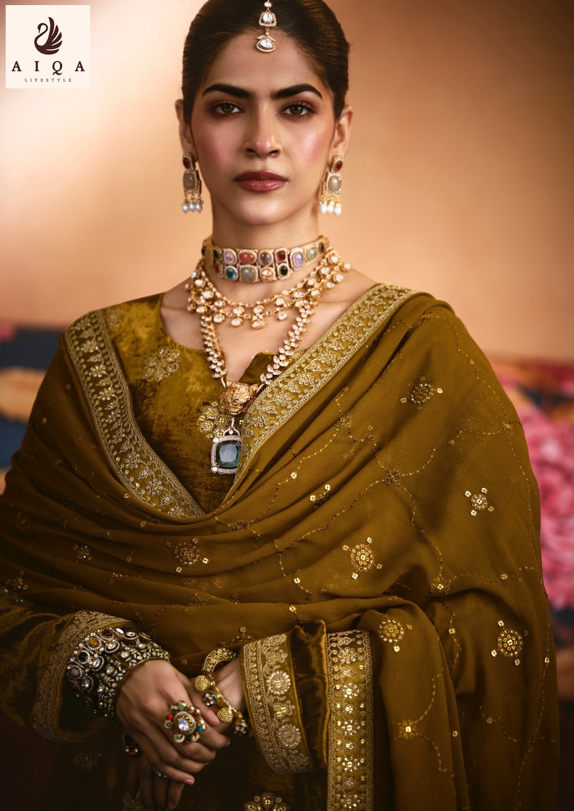 Zarnish Aiqa Viscose Velvet Suits Exporter Ahmedabad