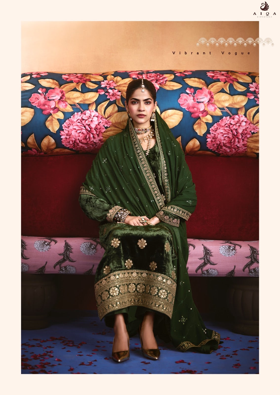 Zarnish Aiqa Viscose Velvet Suits Exporter Ahmedabad
