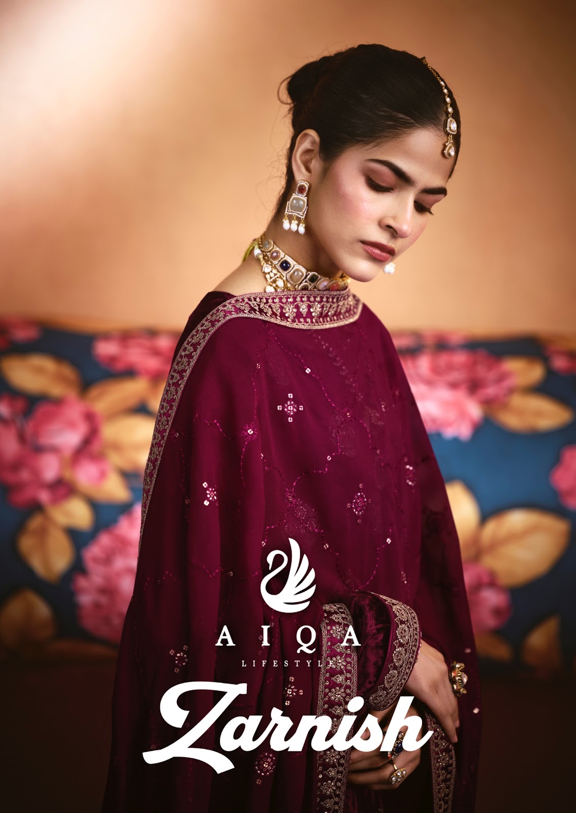 Zarnish Aiqa Viscose Velvet Suits Exporter Ahmedabad