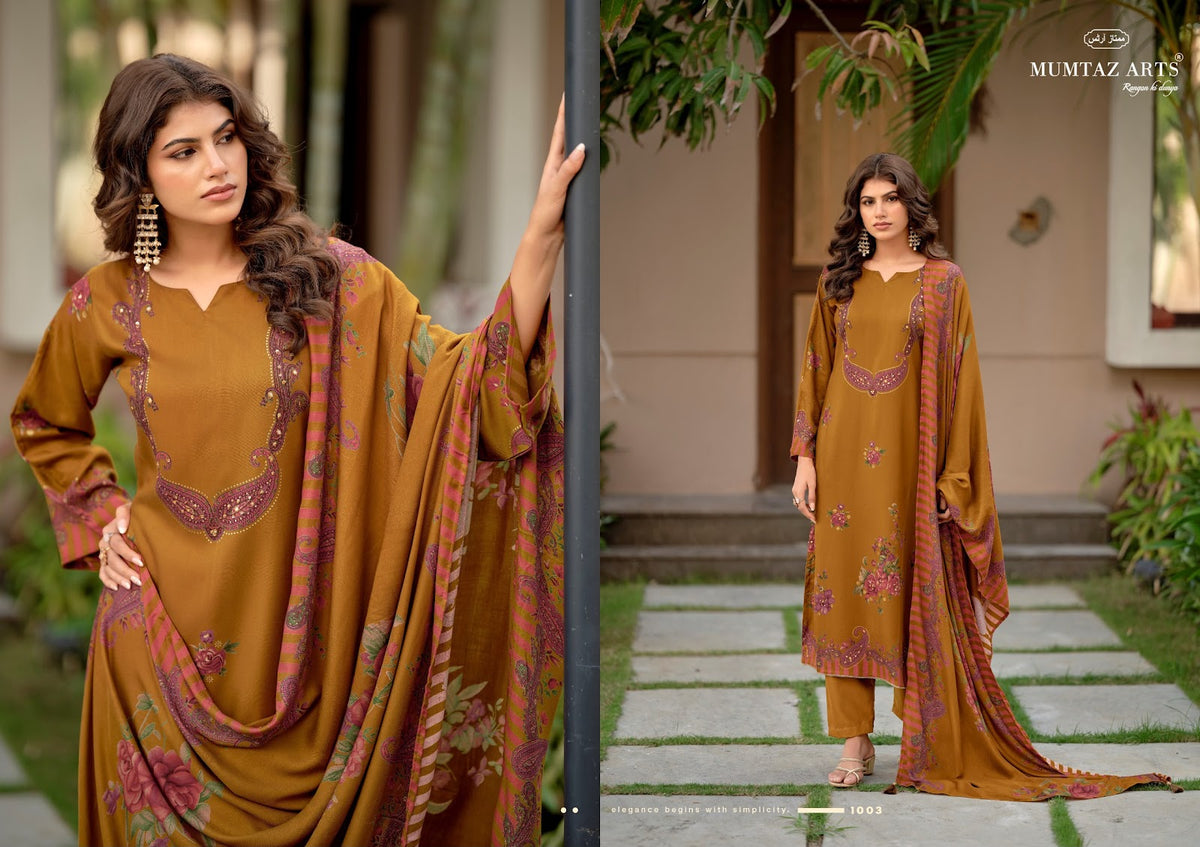 Zarnish Mumtaz Arts Viscose Pashmina Suits Supplier Ahmedabad