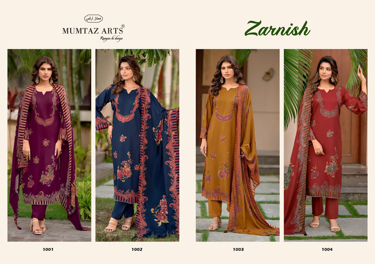 Zarnish Mumtaz Arts Viscose Pashmina Suits Supplier Ahmedabad