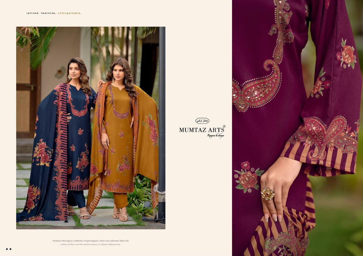 Zarnish Mumtaz Arts Viscose Pashmina Suits Supplier Ahmedabad