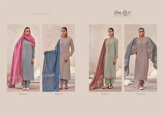 Zarokha Omtex Mal Chanderi Pant Style Suits Supplier Gujarat