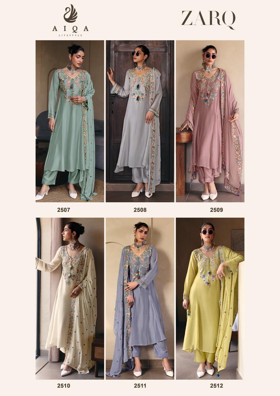 Zarq Aiqa Bemberg Muslin Pakistani Salwar Suits Exporter India
