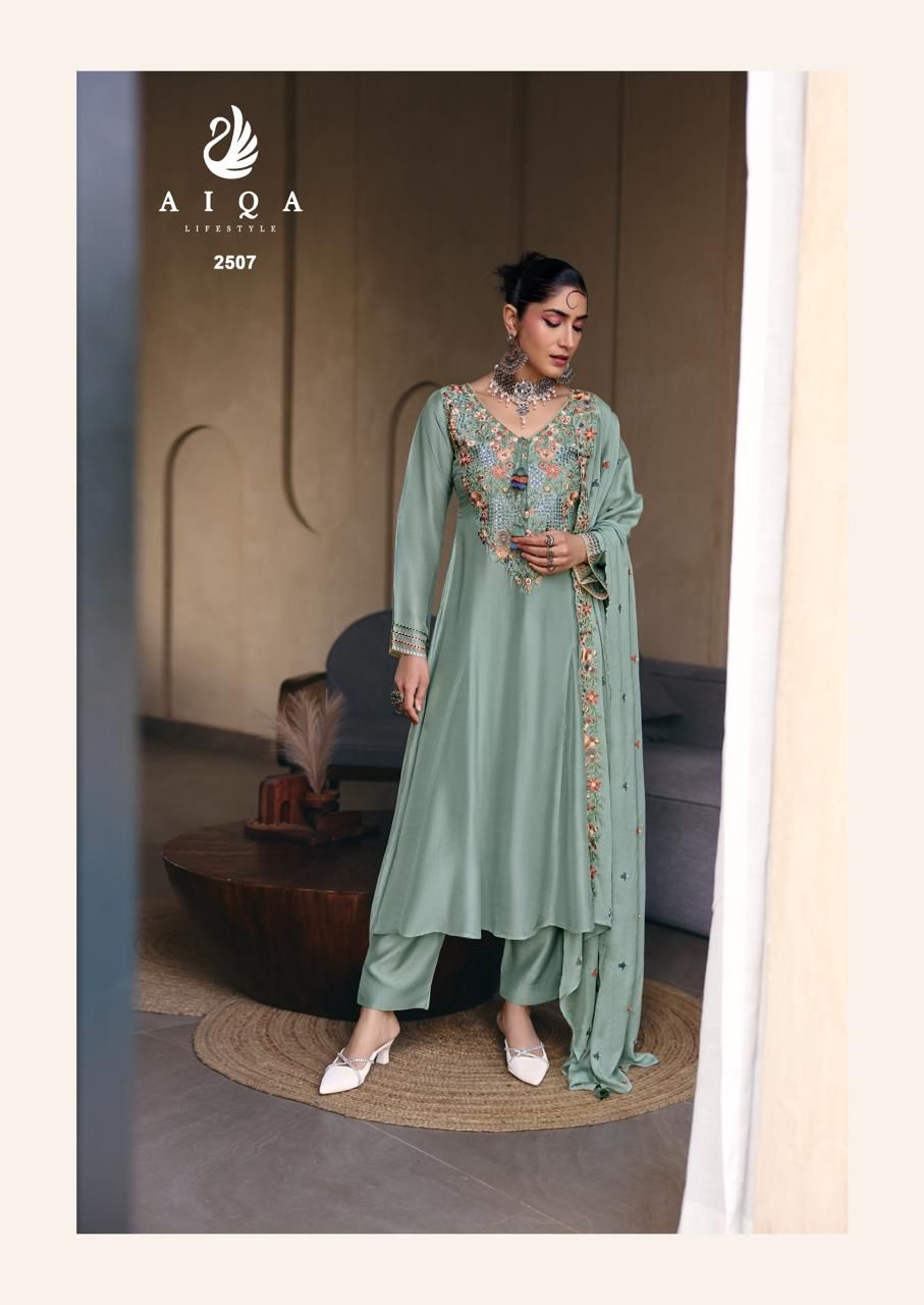 Zarq Aiqa Bemberg Muslin Pakistani Salwar Suits Exporter India