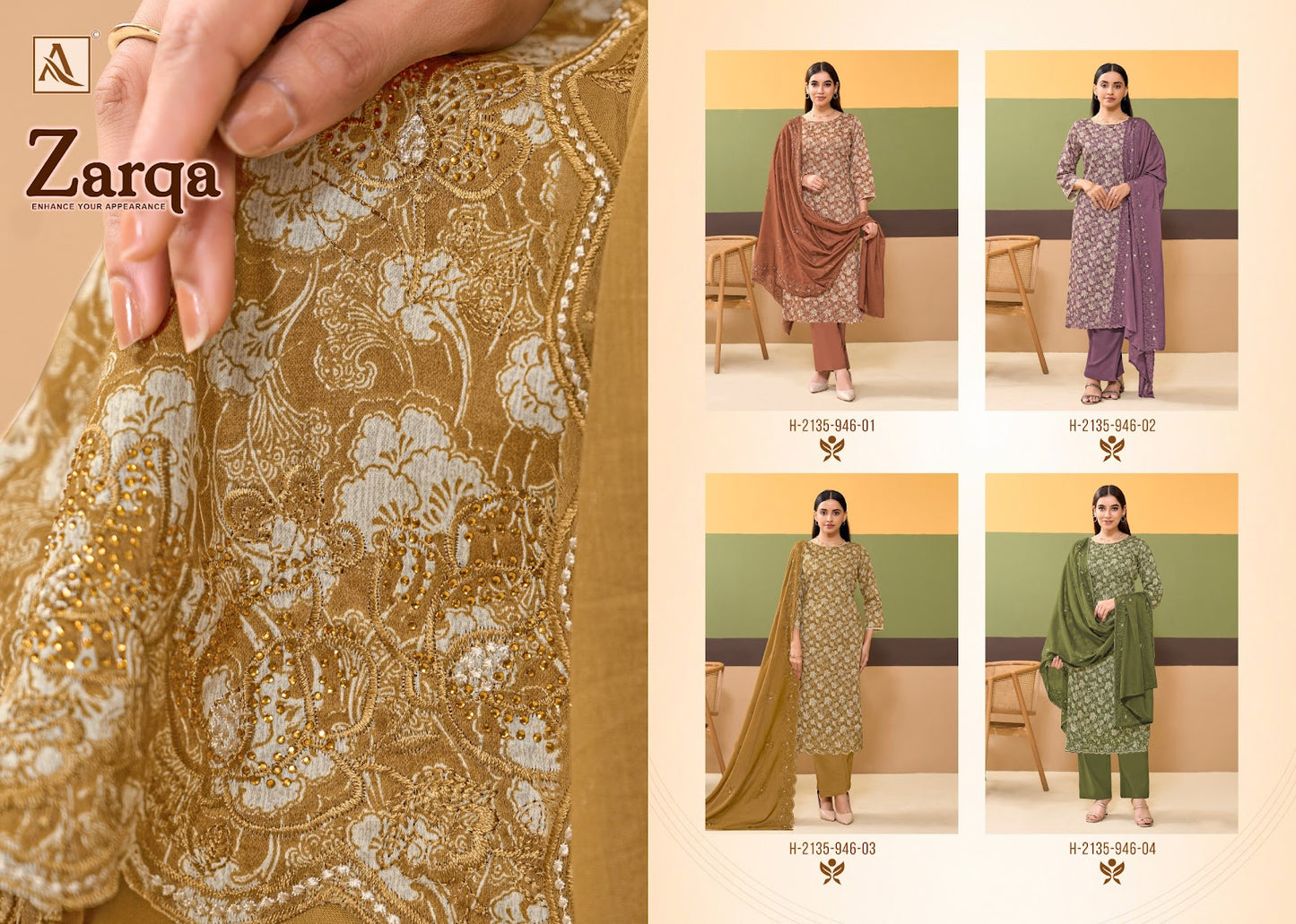 Zarqa Alok Pure Zam Pant Style Suits Exporter
