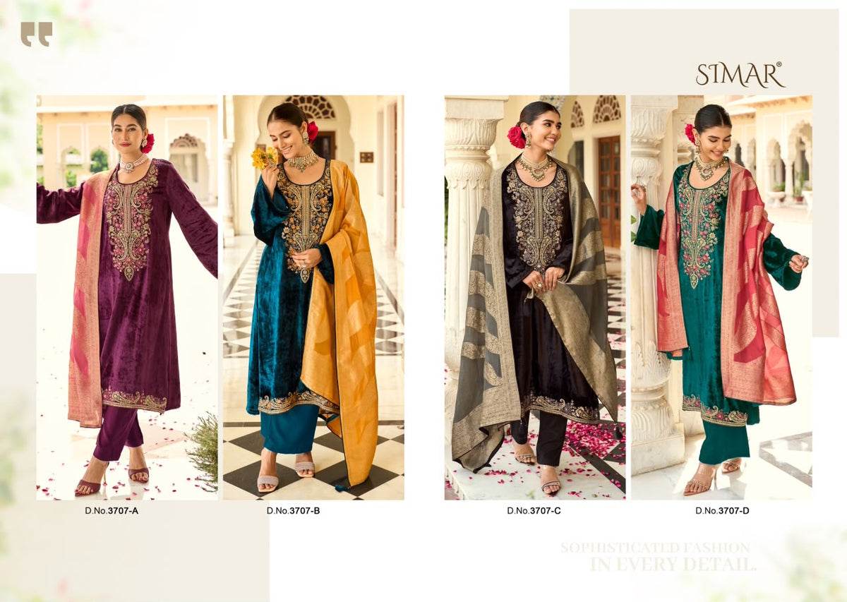 Zarqash Simar Viscose Velvet Suits Supplier Ahmedabad