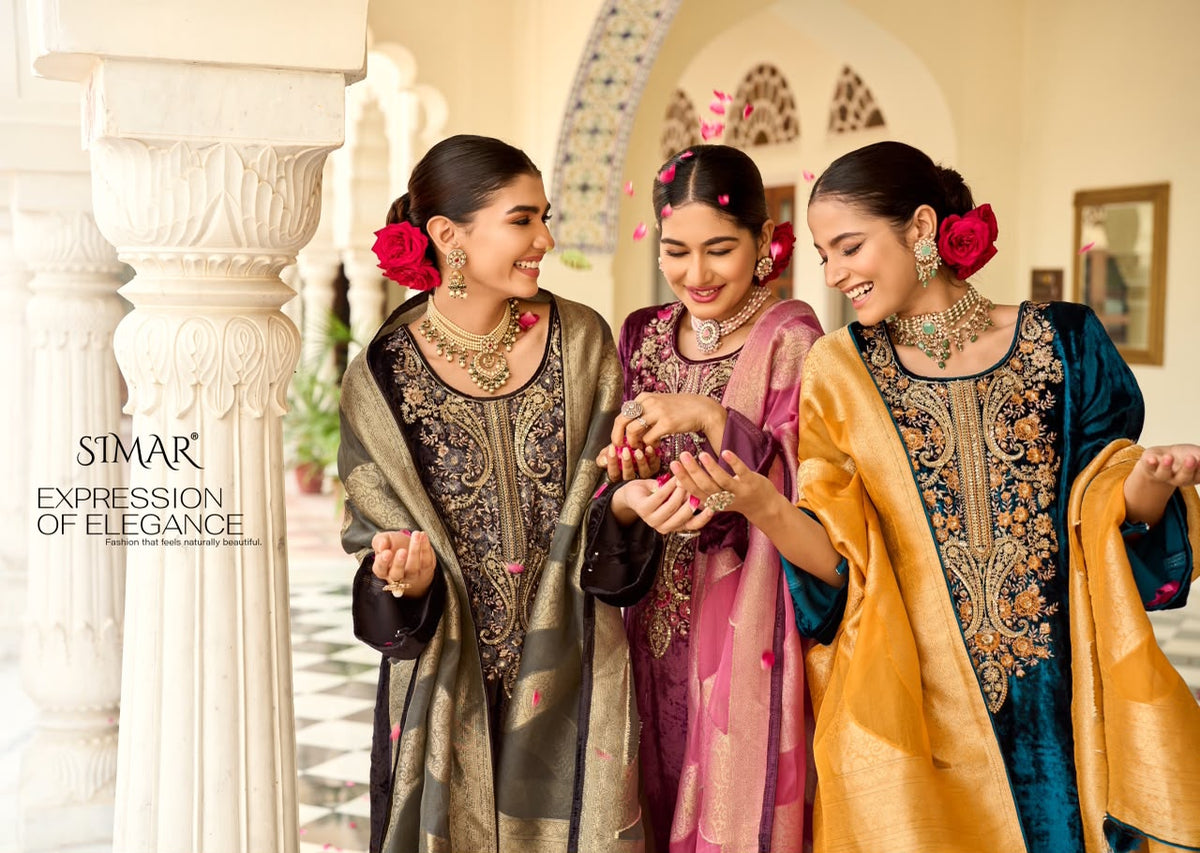 Zarqash Simar Viscose Velvet Suits Supplier Ahmedabad