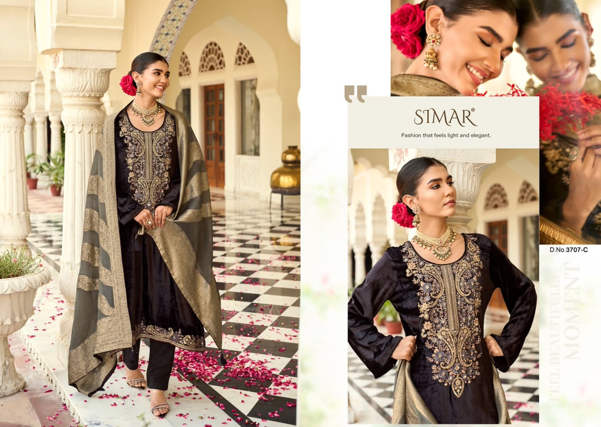 Zarqash Simar Viscose Velvet Suits Supplier Ahmedabad