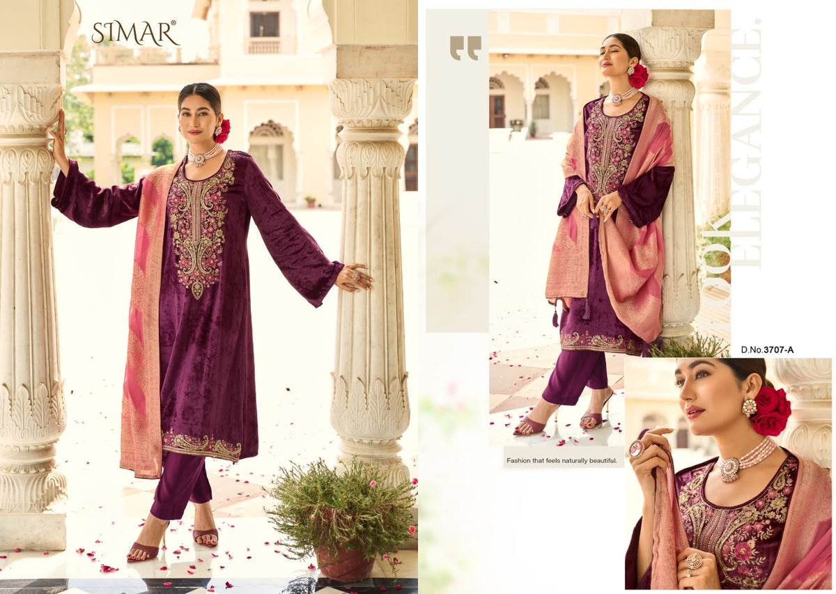 Zarqash Simar Viscose Velvet Suits Supplier Ahmedabad