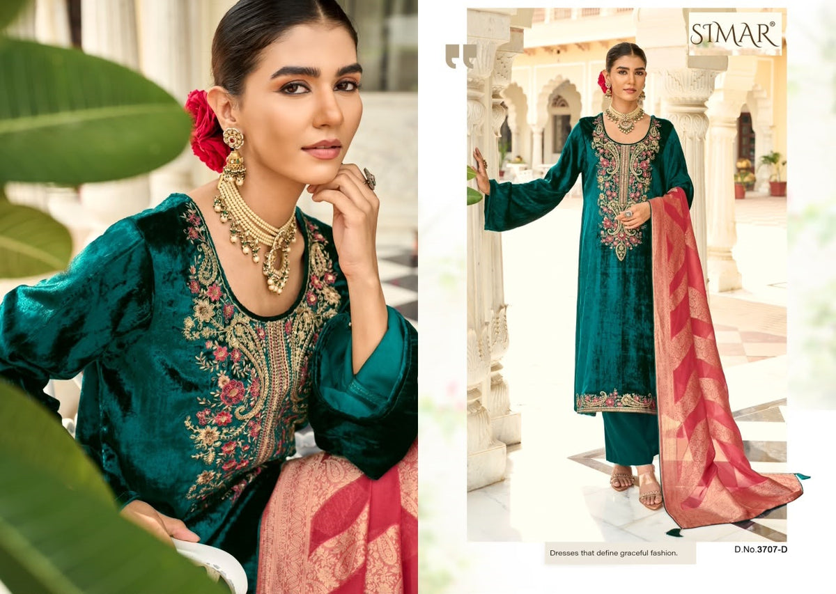 Zarqash Simar Viscose Velvet Suits Supplier Ahmedabad