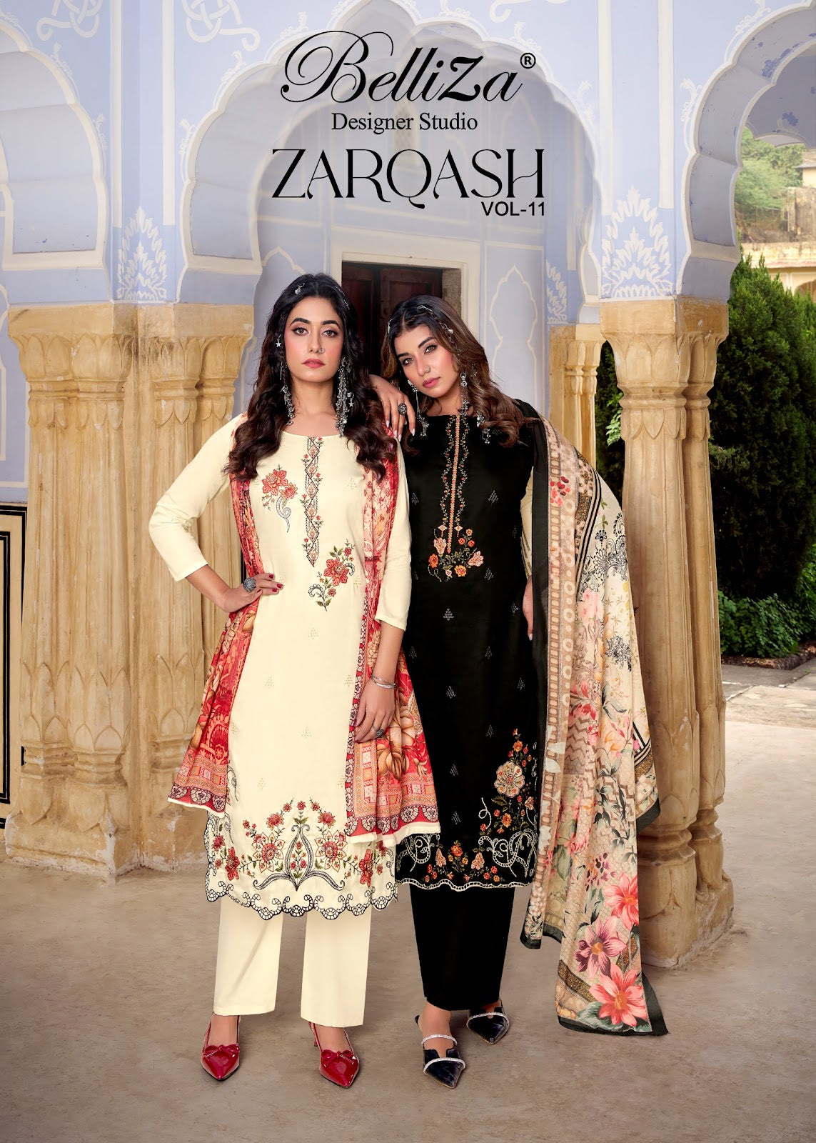 Zarqash Vol 11 Belliza Designer Studio Pure Jam Karachi Salwar Suits Manufacturer
