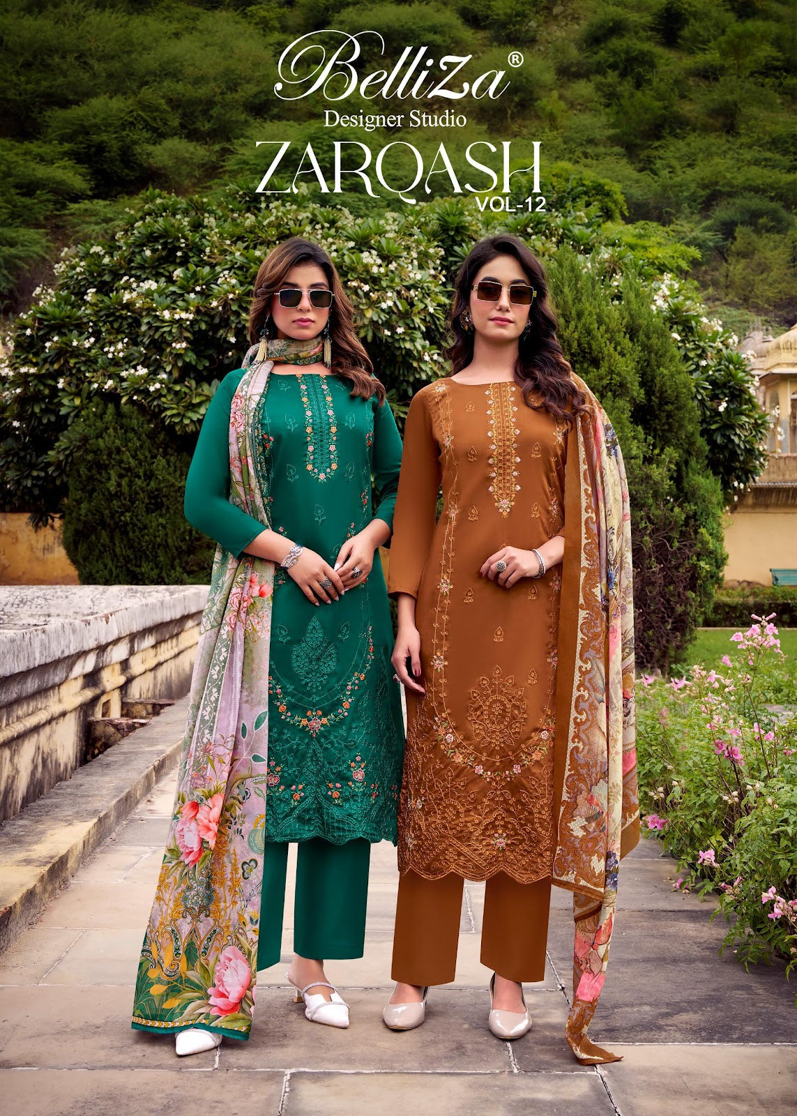 Zarqash Vol 12 Belliza Designer Studio Heavy Jaam Pakistani Salwar Suits Supplier Ahmedabad
