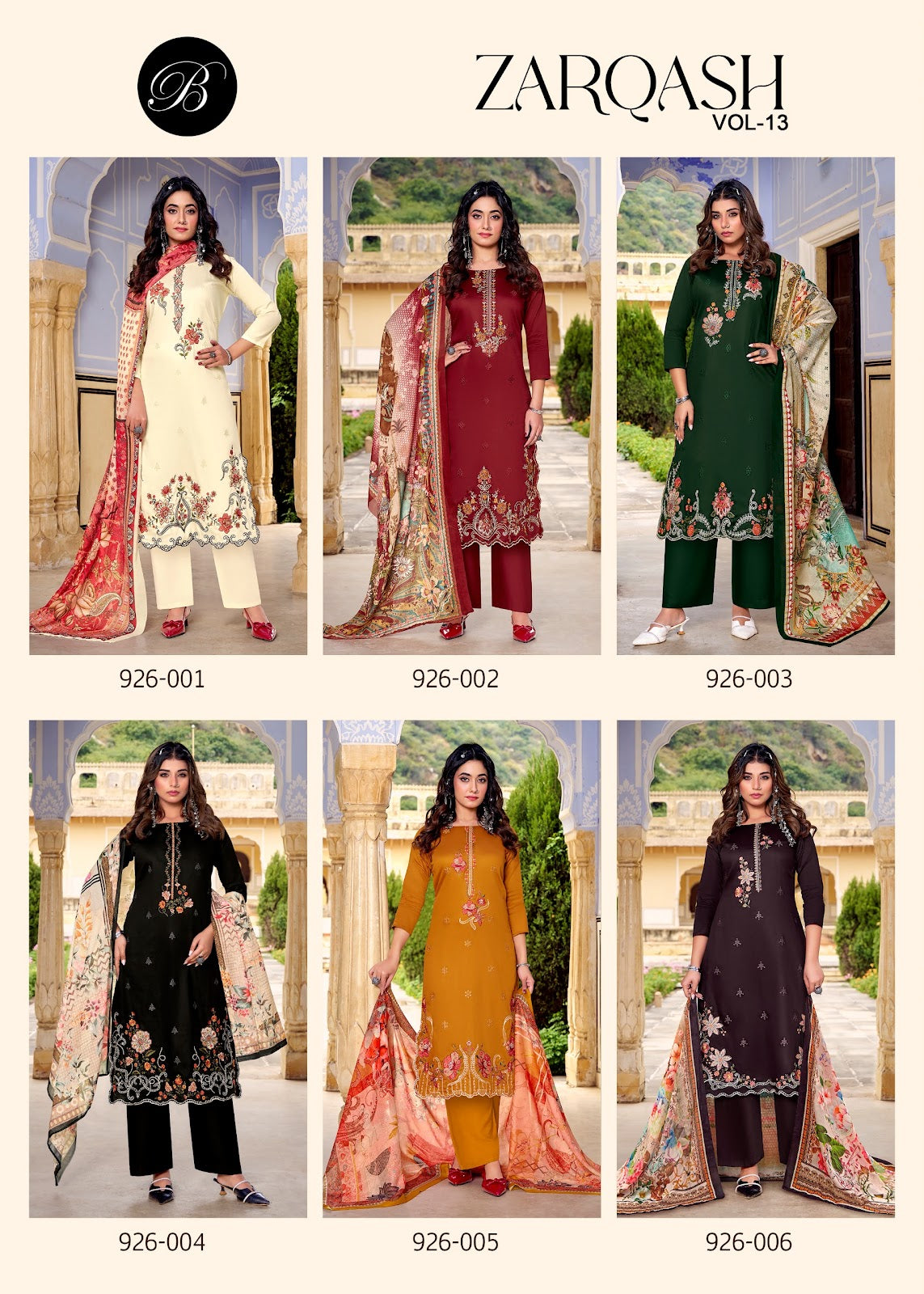 Zarqash Vol 13 Belliza Designer Studio Karachi Salwar Suits Exporter India