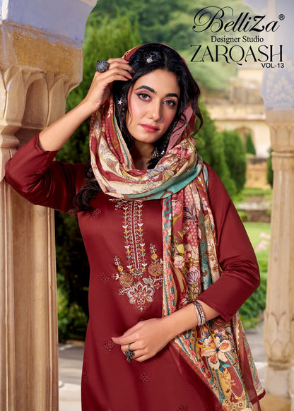 Zarqash Vol 13 Belliza Designer Studio Karachi Salwar Suits Exporter India