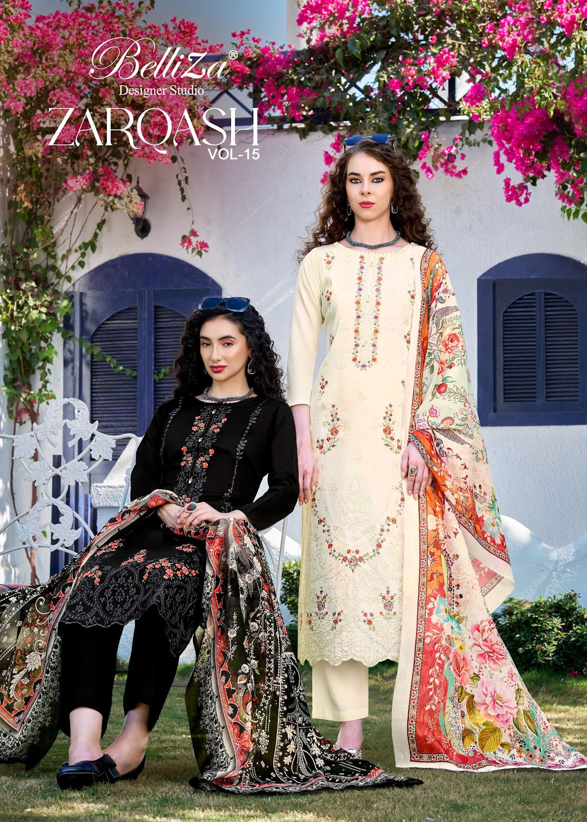 Zarqash Vol 15 Belliza Designer Studio Pure Jam Karachi Salwar Suits Manufacturer Ahmedabad