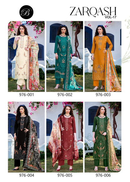 Zarqash Vol 17 Belliza Designer Studio Heavy Jaam Karachi Salwar Suits Wholesale Price