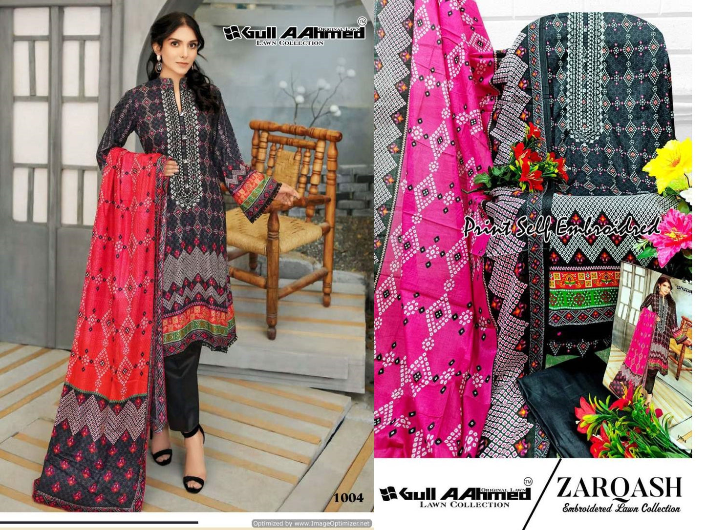 Zarqash Vol 1 Gul Ahmed Lawn Cotton Karachi Salwar Suits Wholesaler Gujarat