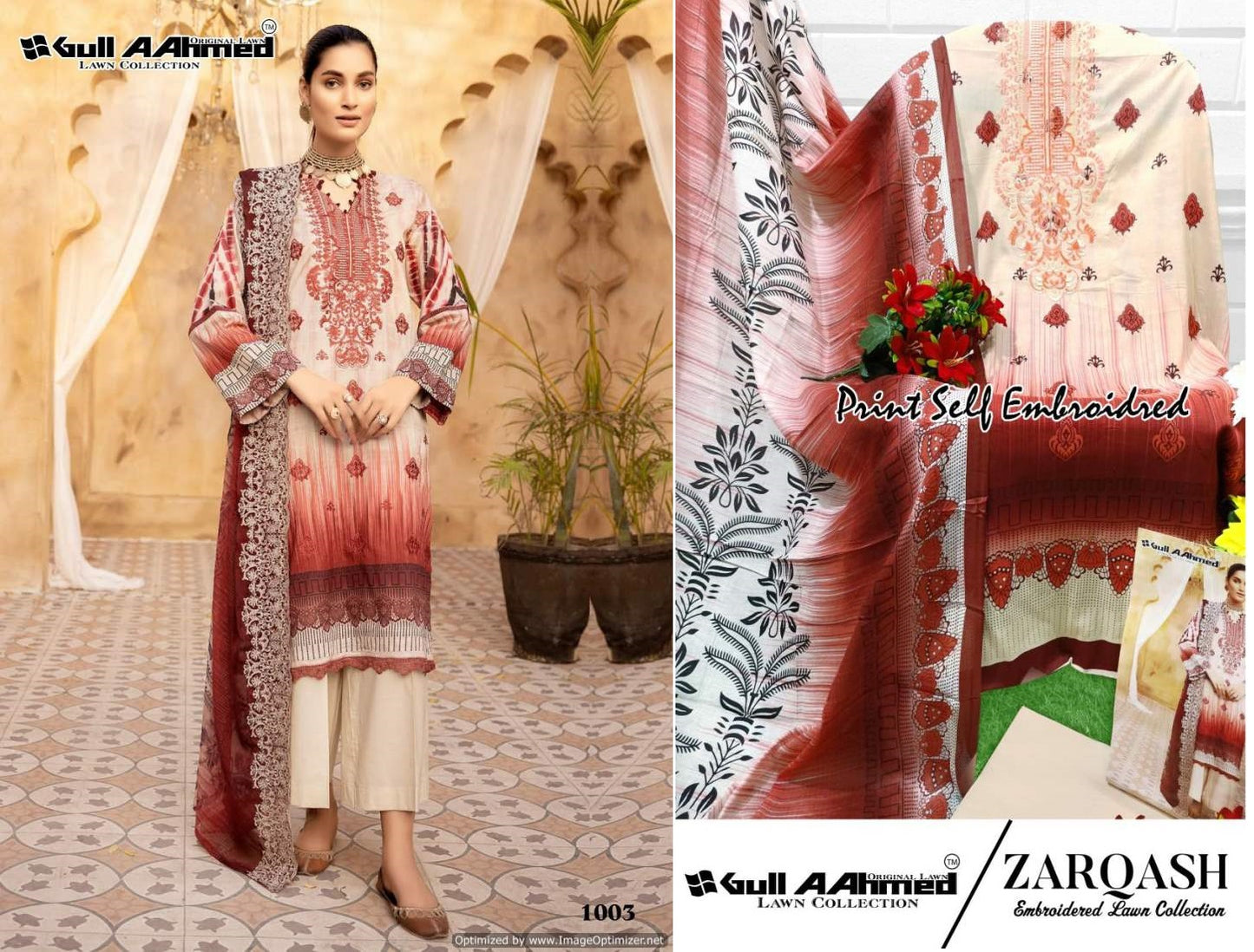 Zarqash Vol 1 Gul Ahmed Lawn Cotton Karachi Salwar Suits Wholesaler Gujarat