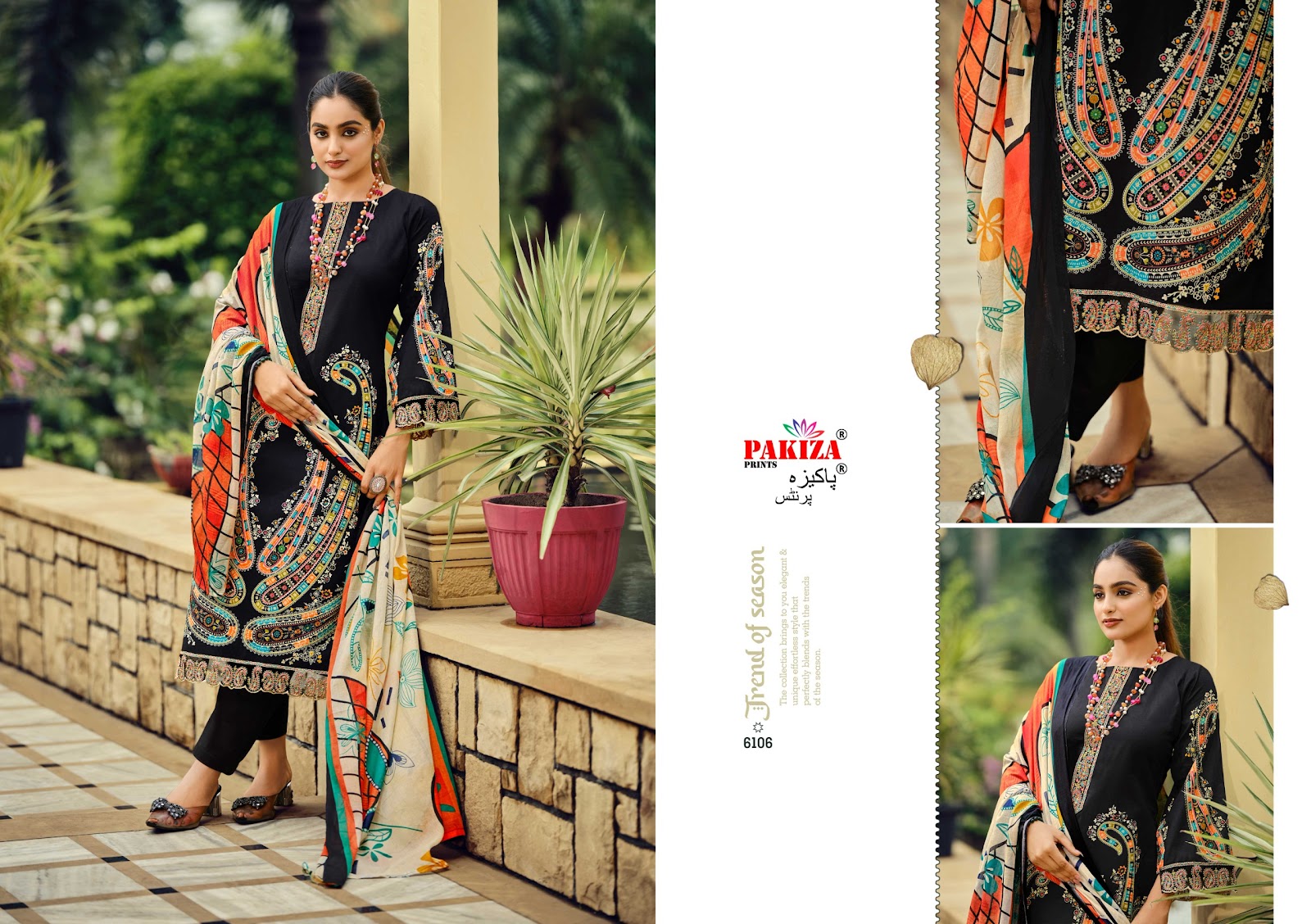 Zarqash Vol 99 Pakiza Prints Lawn Cotton Karachi Salwar Suits Exporter Ahmedabad