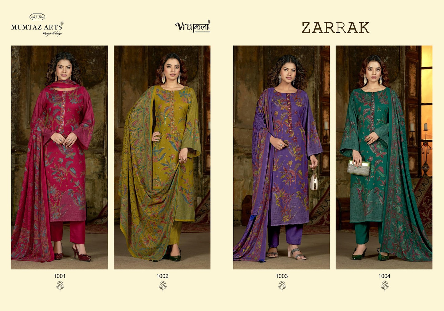 Zarrak Mumtaz Arts Viscose Pashmina Suits Wholesaler