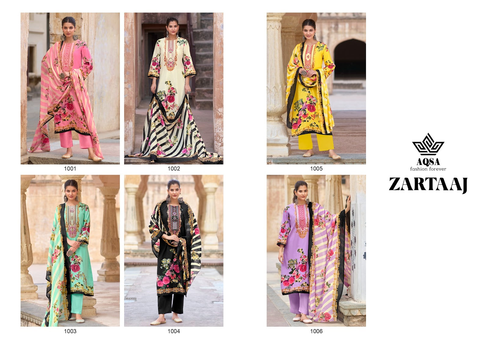 Zartaaj Aqsa Cambric Cotton Pant Style Suits Wholesale Price