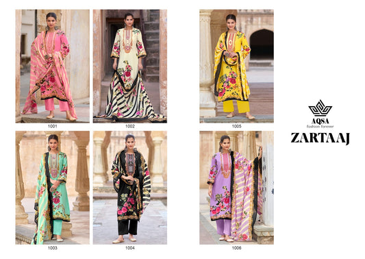 Zartaaj Aqsa Cambric Cotton Pant Style Suits Wholesale Price