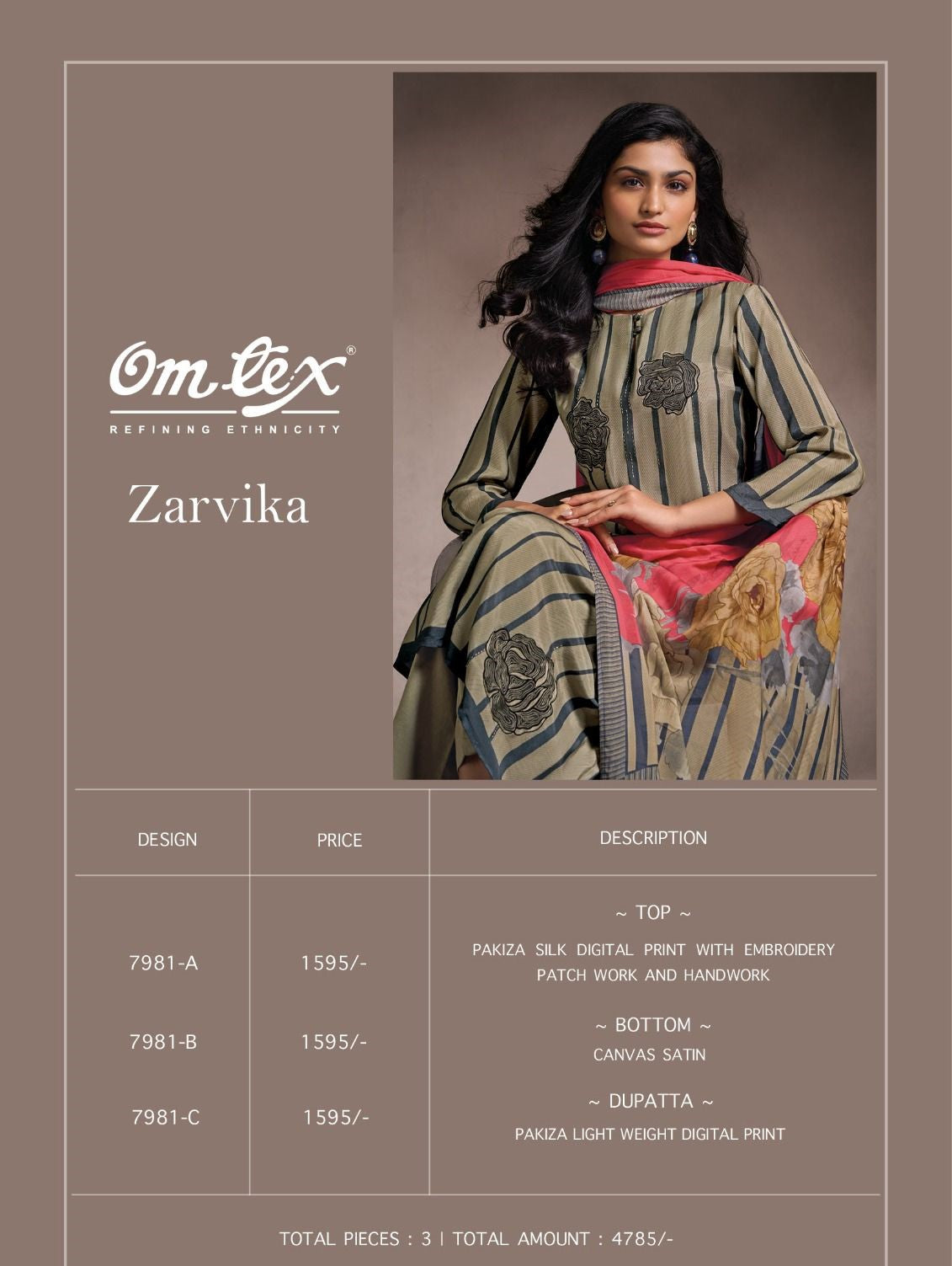 Zarvika 7981 Omtex Silk Pant Style Suits Manufacturer Ahmedabad