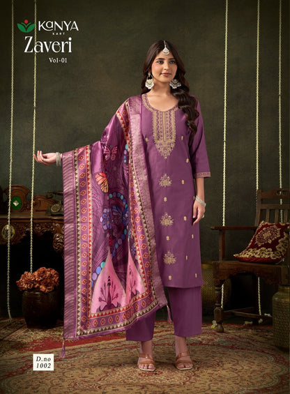 Zaveri Vol 1 Kanya Kcm Gadwal Readymade Pant Style Suits Manufacturer Gujarat