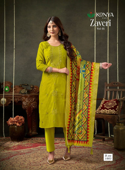 Zaveri Vol 1 Kanya Kcm Gadwal Readymade Pant Style Suits Manufacturer Gujarat