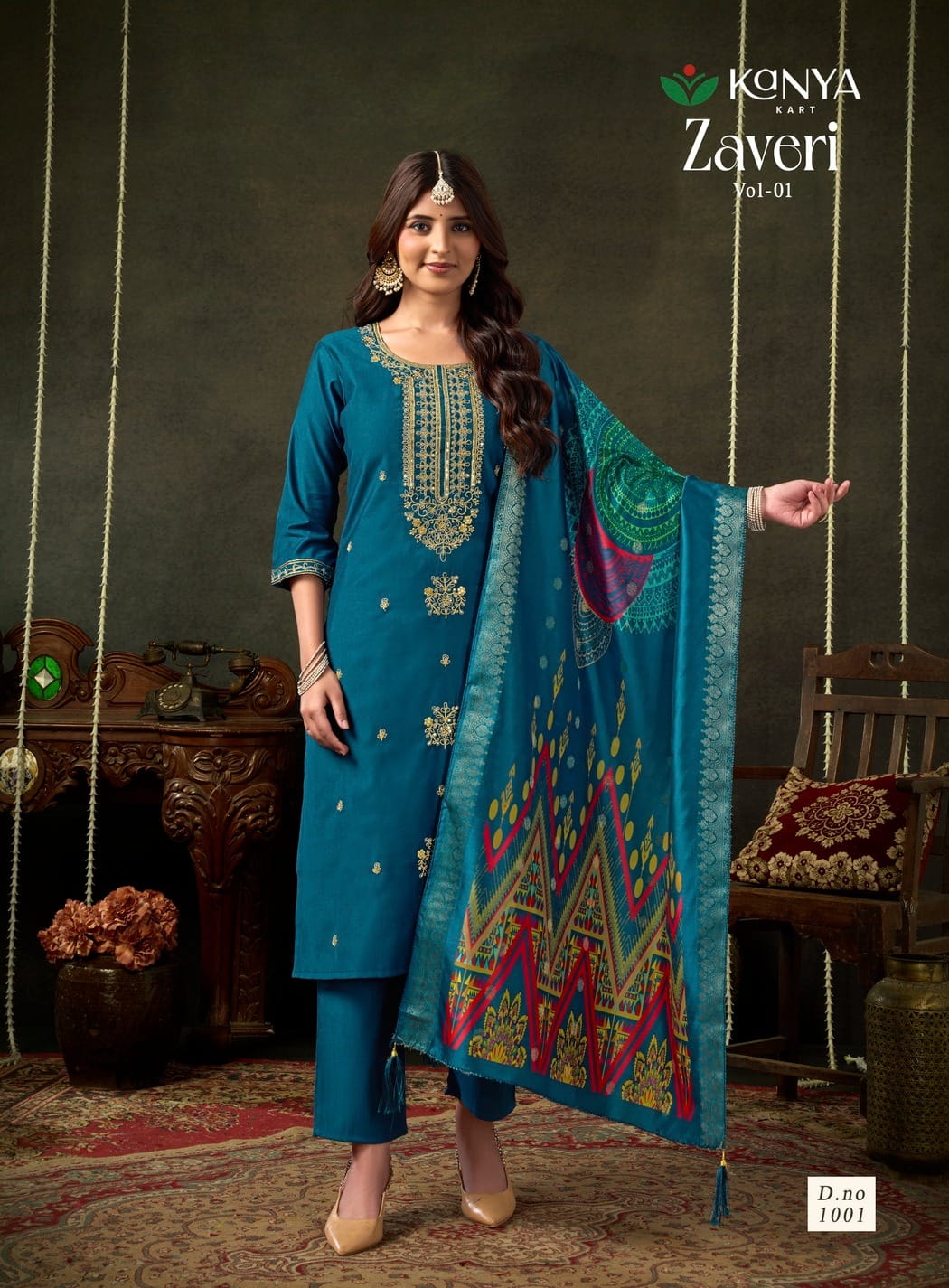 Zaveri Vol 1 Kanya Kcm Gadwal Readymade Pant Style Suits Manufacturer Gujarat