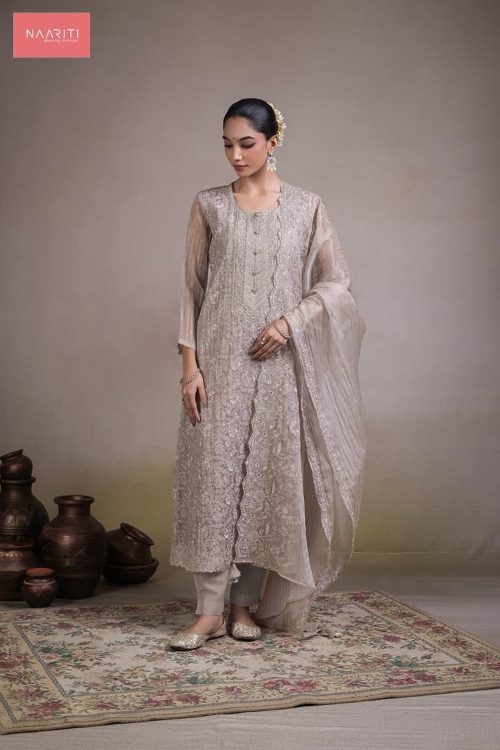 Zaviyana Naariti Tissue Silk Pant Style Suits Wholesale Rate