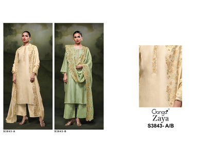Zaya 3843 Ganga Premium Bemberg Plazzo Style Suits Exporter Gujarat