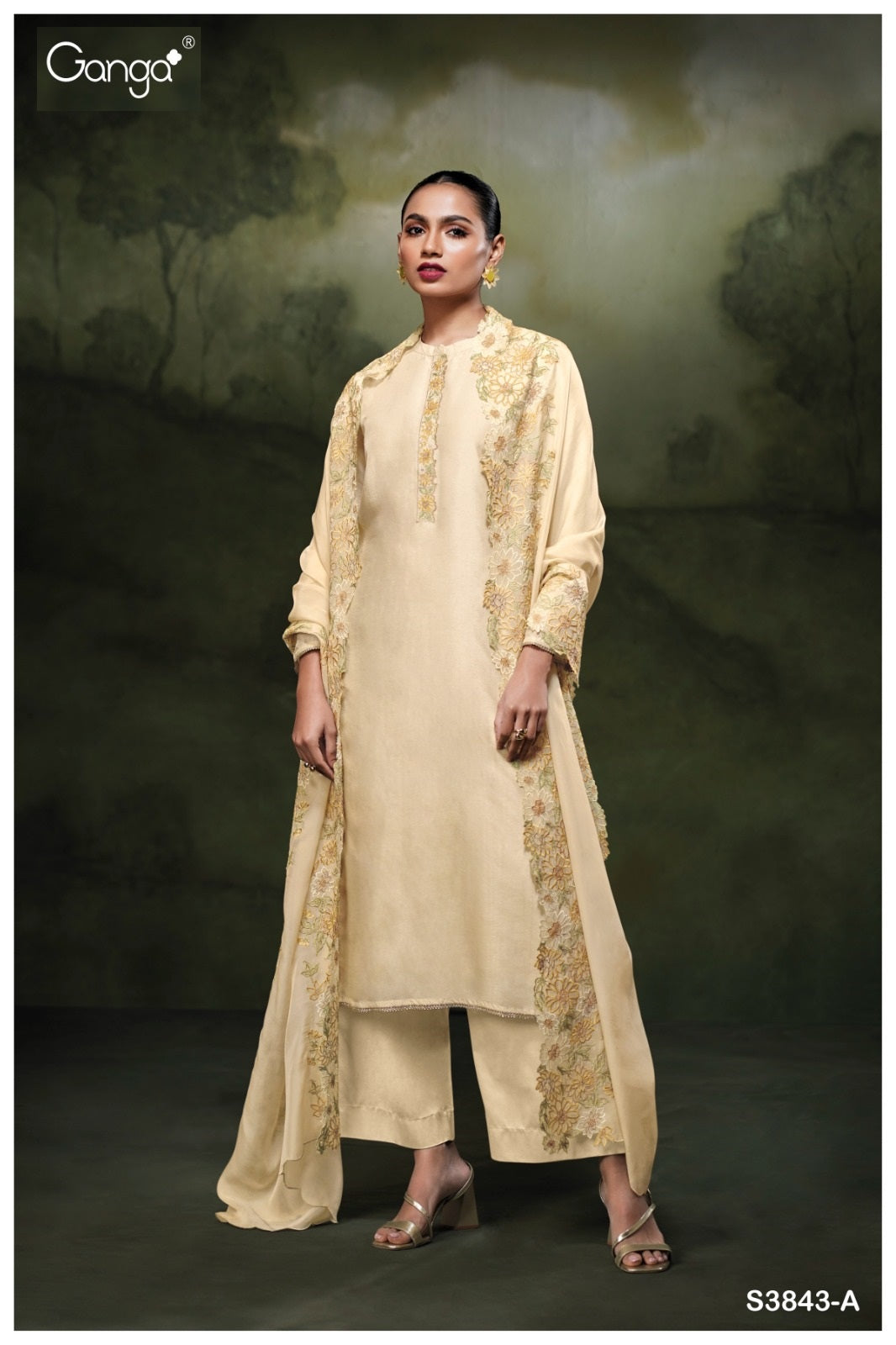 Zaya 3843 Ganga Premium Bemberg Plazzo Style Suits Exporter Gujarat