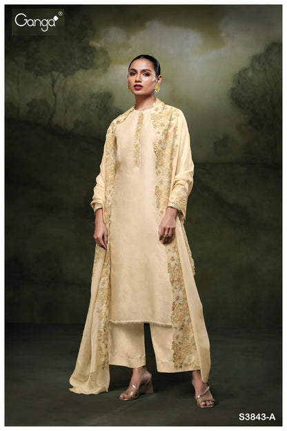 Zaya 3843 Ganga Premium Bemberg Plazzo Style Suits Exporter Gujarat