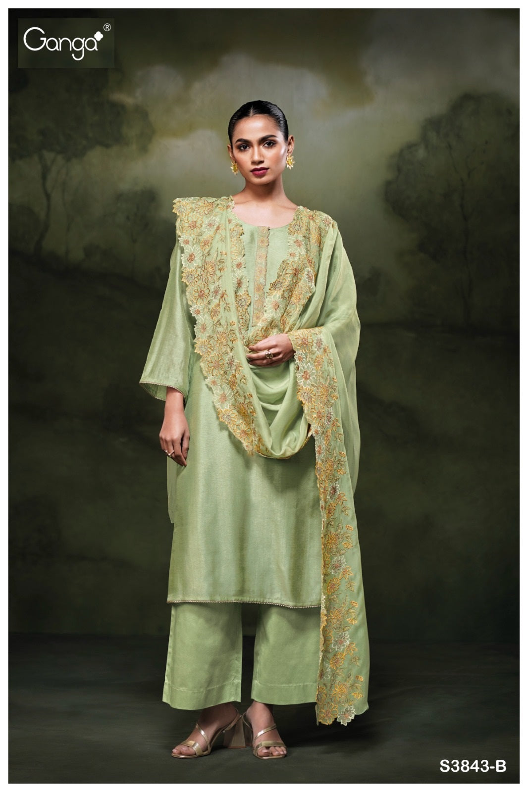 Zaya 3843 Ganga Premium Bemberg Plazzo Style Suits Exporter Gujarat
