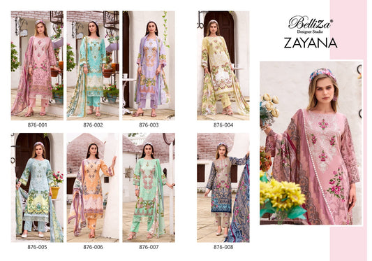 Zayana Belliza Designer Studio Pure Cotton Karachi Salwar Suits Exporter