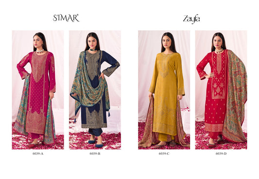 Zayfa-6039 Simar Pure Viscose Pashmina Suits Supplier Gujarat