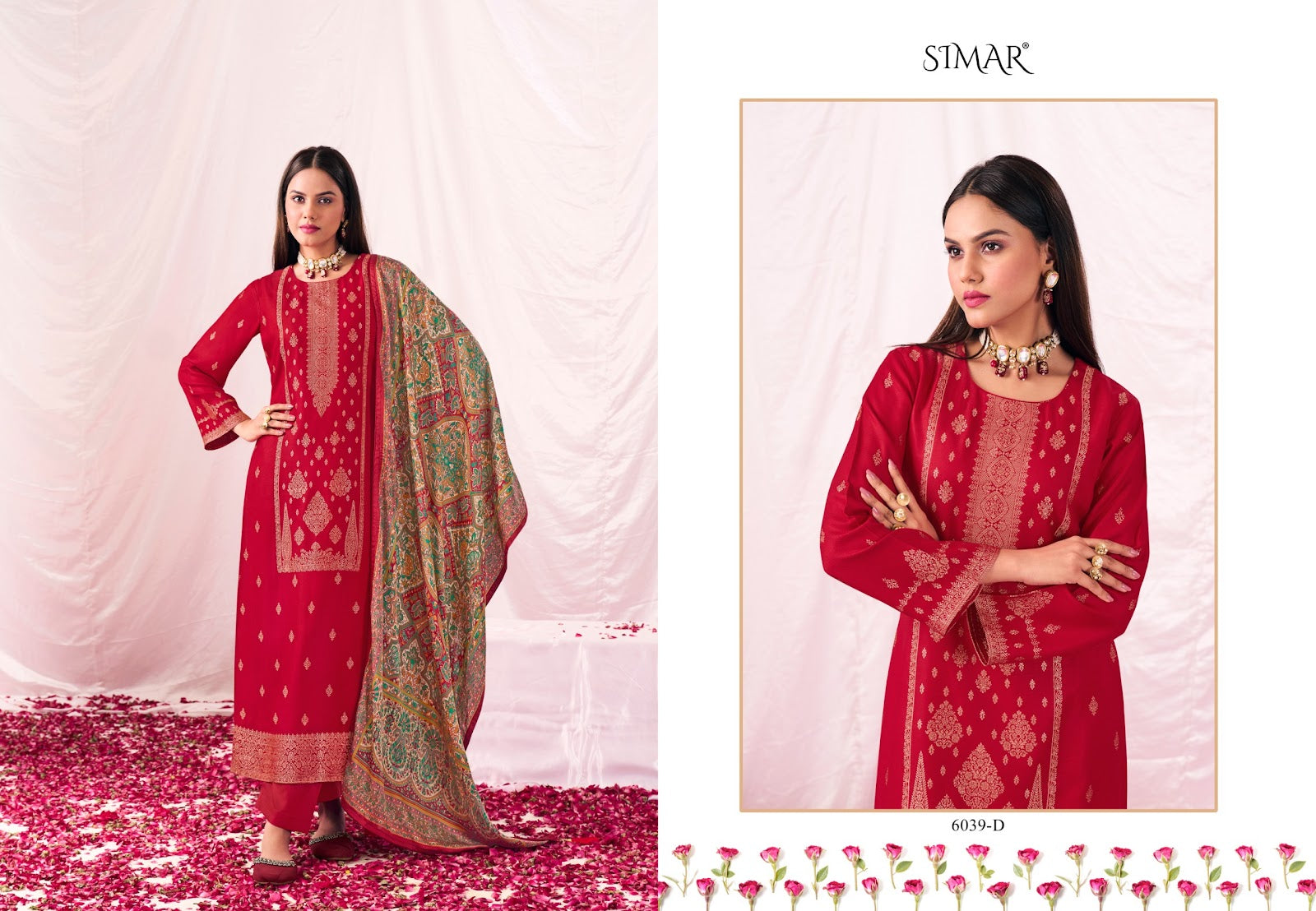 Zayfa-6039 Simar Pure Viscose Pashmina Suits Supplier Gujarat