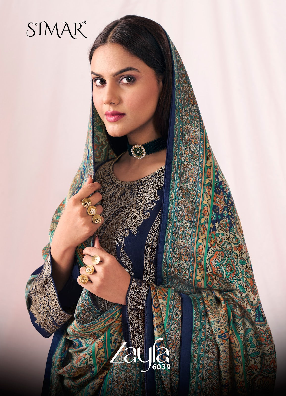 Zayfa-6039 Simar Pure Viscose Pashmina Suits Supplier Gujarat