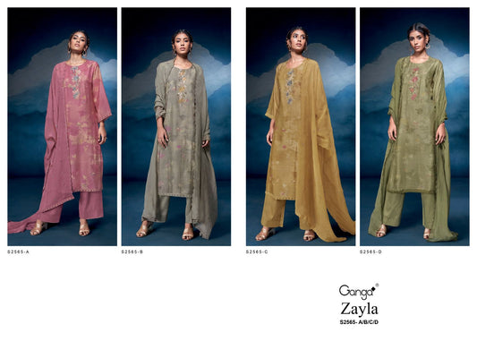 Zayla 2565 Ganga Bembarg Silk Plazzo Style Suits Manufacturer India