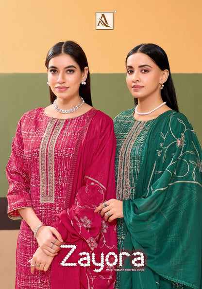 Zayora Alok Cotton Karachi Salwar Suits Wholesaler Gujarat