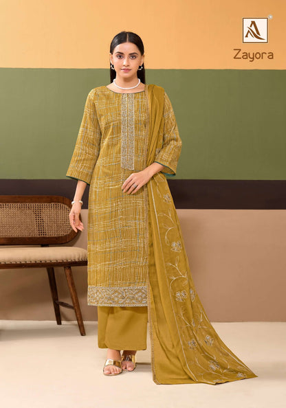 Zayora Alok Cotton Karachi Salwar Suits Wholesaler Gujarat