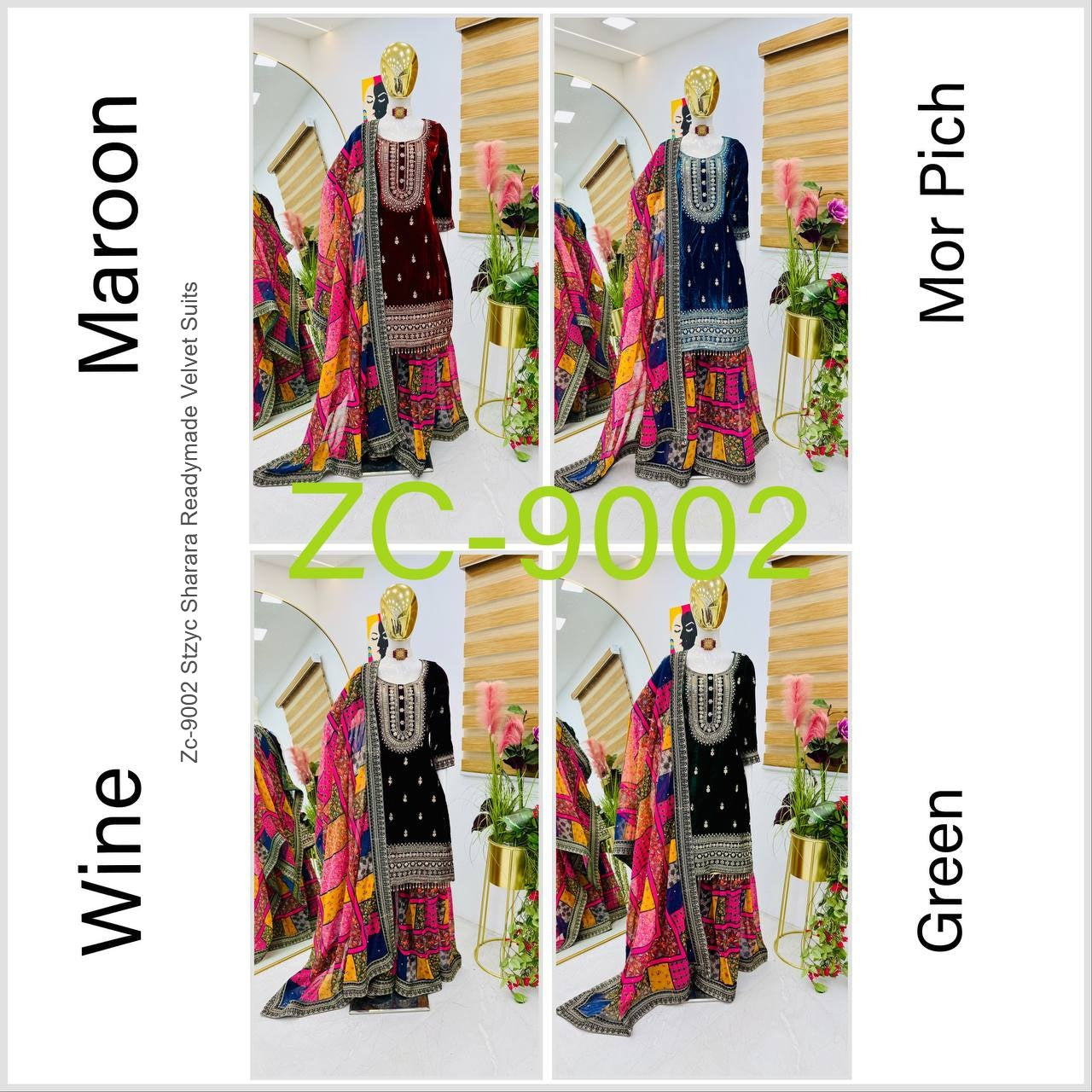 Zc-9002 Stzyc Readymade Velvet Suits Exporter Ahmedabad