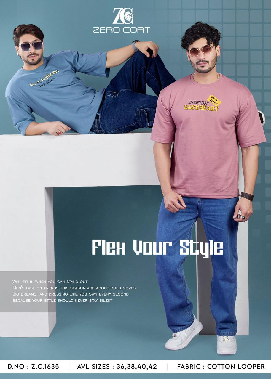 Zc 1635 Zero Coat Cotton Looper Mens Tshirts Manufacturer India